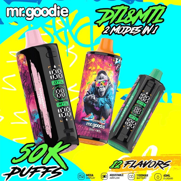 Mr.Goodie Shisha 50000 50K Puffs DTL & MTL LCD Display Einweg Vape-perfectvape