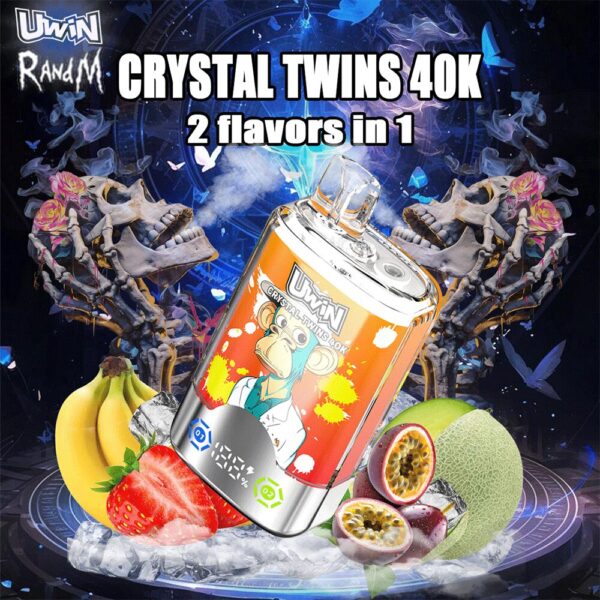 Uwin Twins Crystal 40000 40k Puffs Doppelter Geschmack LED Display Einweg Vape