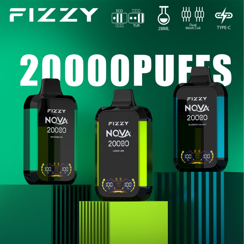 Fizzy Nova 20000 20K Puffs 2% 5% Nikotin Dual Mesh LCD Display Einweg Vape-perfectvape