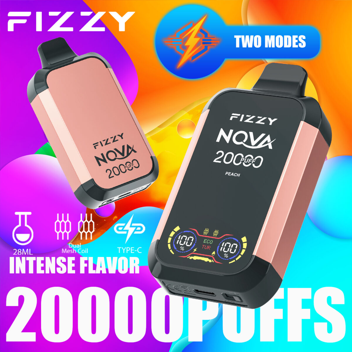 Perfectvape-Fizzy Nova 20000 Puffs Vape-peach.jpg