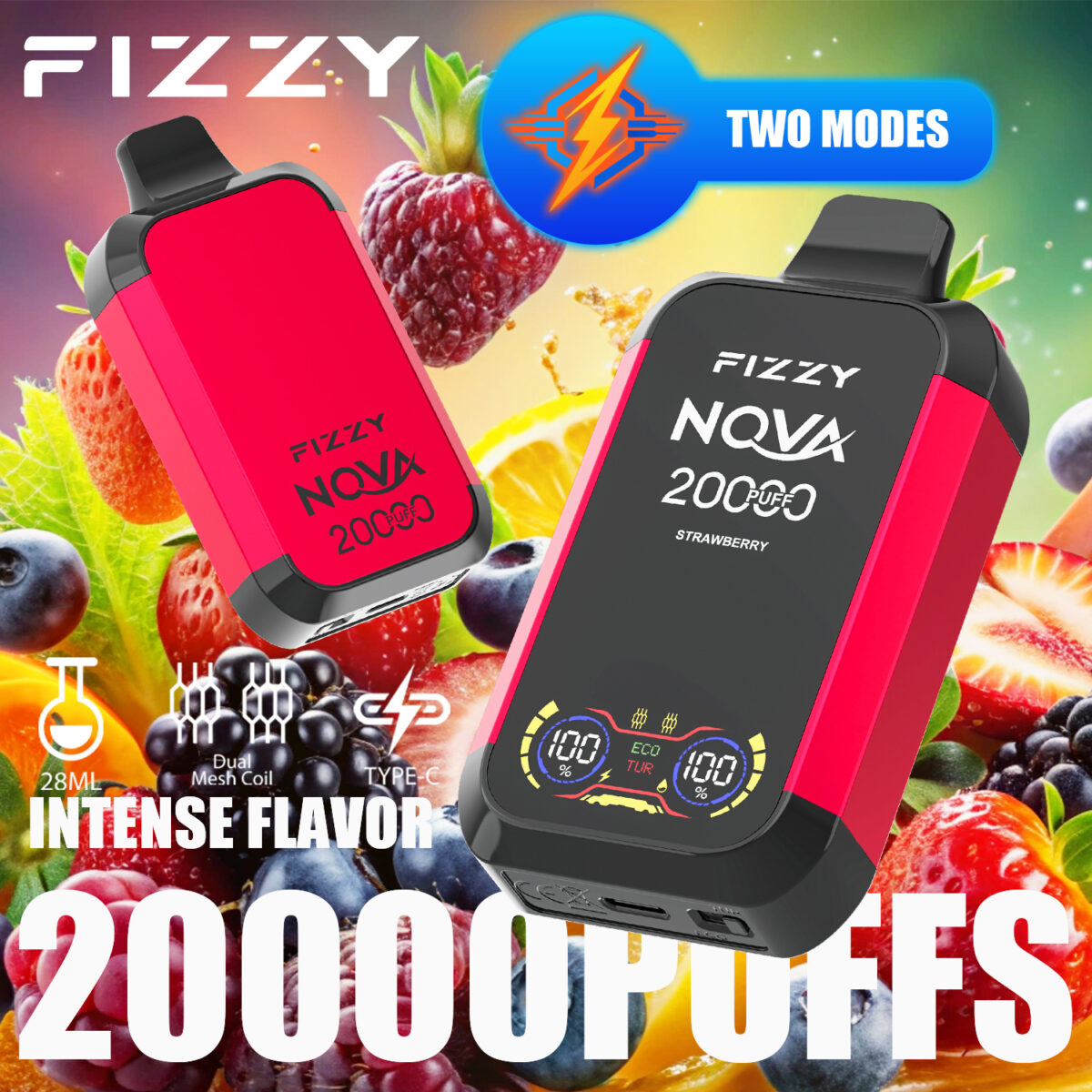 Perfectvape-Fizzy Nova 20000 Puffs Vape-strawberry.jpg